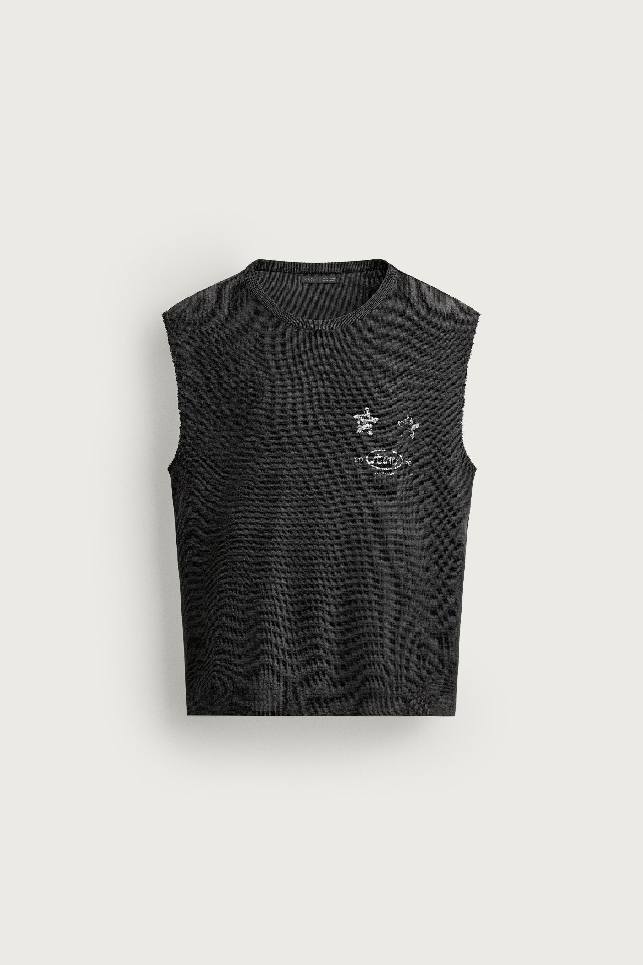 WASHED GRAPHIC KNIT TANK TOP